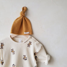 Load image into Gallery viewer, Waffle Bear Romper Set - Mustard
