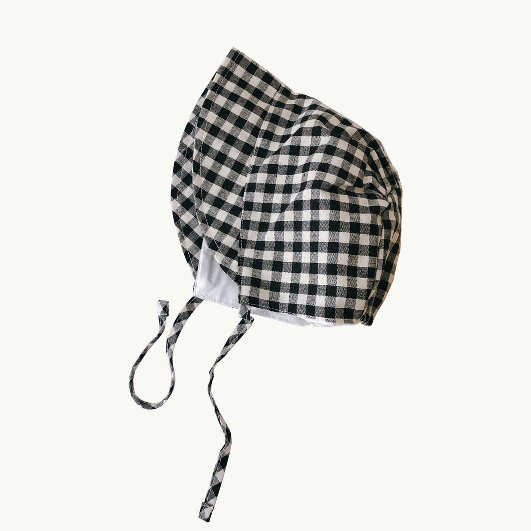 Baby Cotton Strap Hat - Gingham