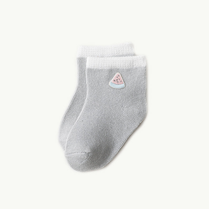 Watermelon Cotton Socks - Grey