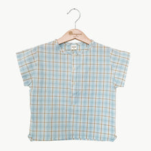 Load image into Gallery viewer, Baby Shirt Sky Blue Gingham 
