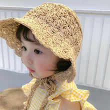 Load image into Gallery viewer, Toddler Straw Sun Hat - Beige
