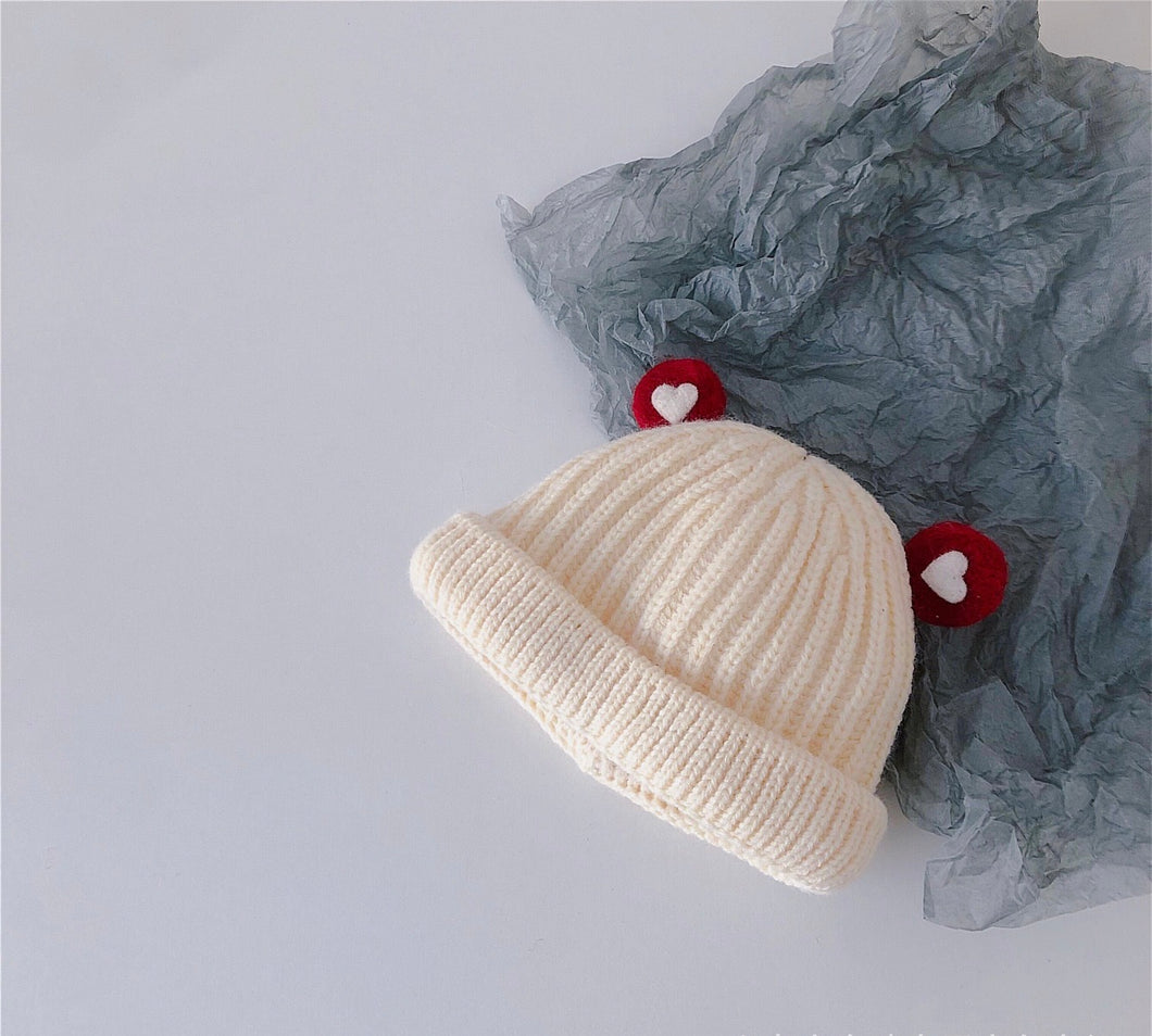 Heart Beanie - Ivory