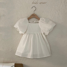 Load image into Gallery viewer, Monbebe Puff Dress - White
