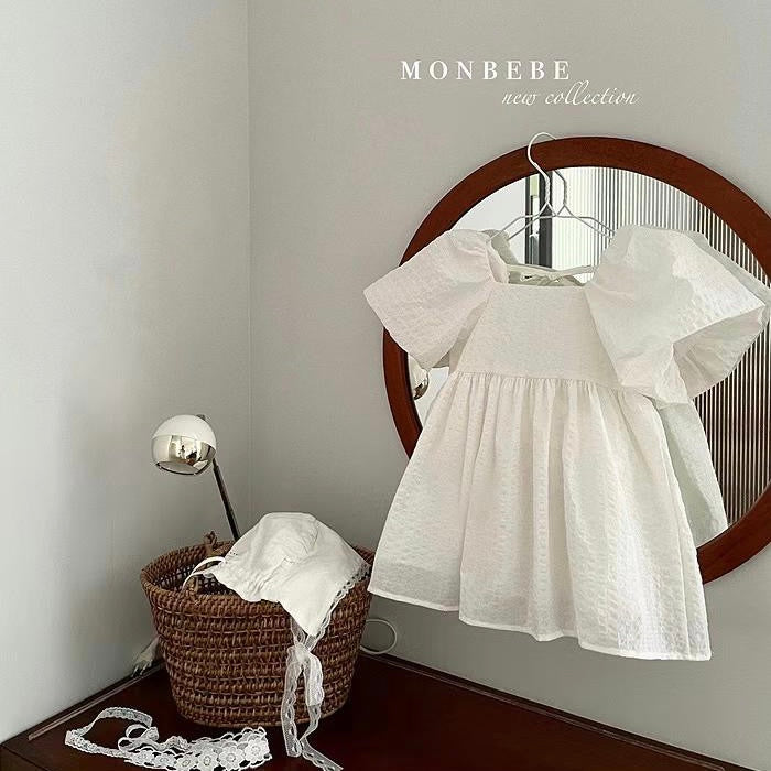 Monbebe Puff Dress - White