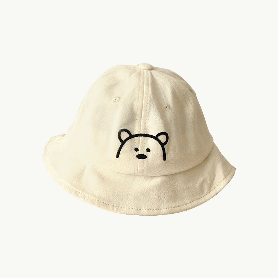 Kids Bear Bucket Hat - Beige