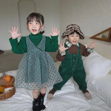 Load image into Gallery viewer, Puff Sleeves Tutu Dress - Dark Green
