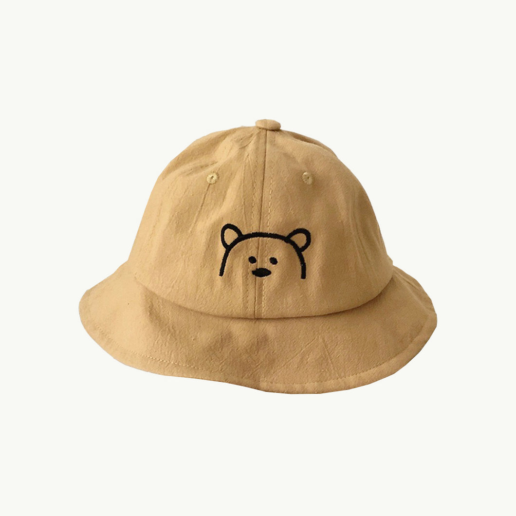 Kids Bear Bucket Hat - Brown