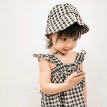 Load image into Gallery viewer, Baby Cotton Strap Hat - Gingham
