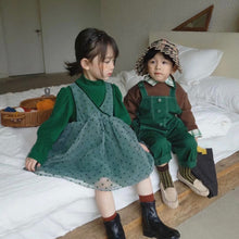 Load image into Gallery viewer, Puff Sleeves Tutu Dress - Dark Green
