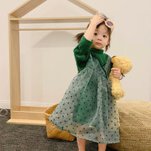 Load image into Gallery viewer, Puff Sleeves Tutu Dress - Dark Green
